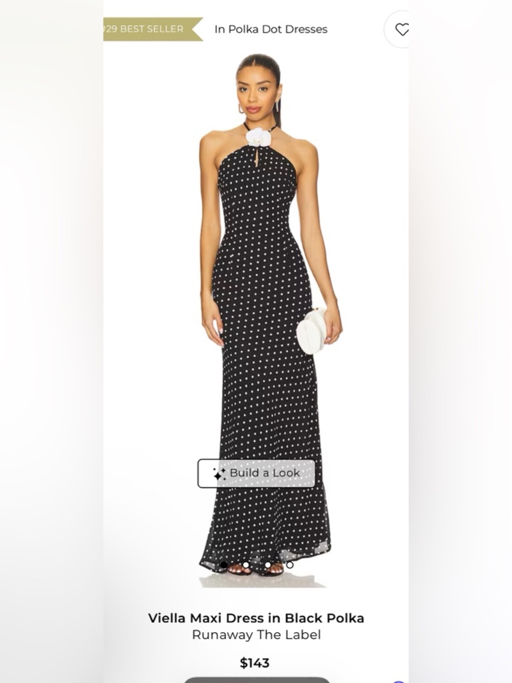 Runaway The Label Viella Halter Maxi Dress in Black Polka Dot